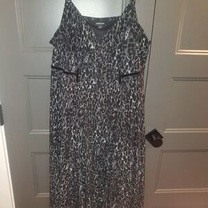 Torrid Black and Gray Leopard Print Dress